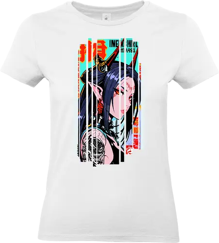 Cyborg Oni Gaming - oni, Japan, Mädchen, indisch, lm2kone, cool, neueste, Popart, Pop Art, japanisch, amerikanisch, indisch, futuristisch, Kanji, Frau, ästhetisch, Sonnenuntergang, großartig, gaming - Standard T-Shirt (Women)