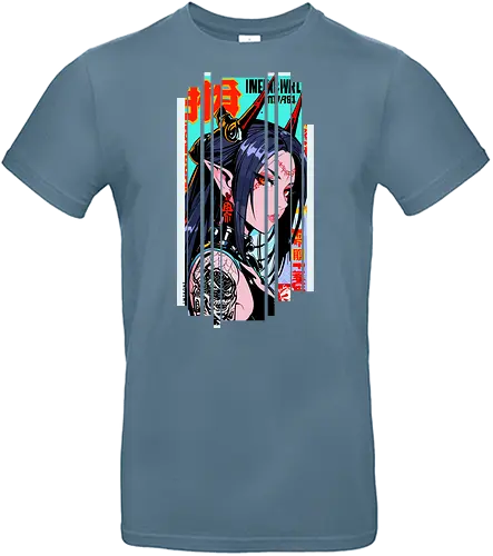 Cyborg Oni Gaming - oni, Japan, Mädchen, indisch, lm2kone, cool, neueste, Popart, Pop Art, japanisch, amerikanisch, indisch, futuristisch, Kanji, Frau, ästhetisch, Sonnenuntergang, großartig, gaming - Standard T-Shirt