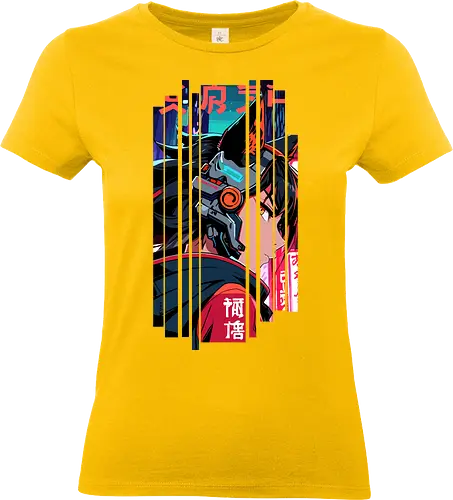 Cyberpunk-Kitsune-Mädchen - Cyberpunk, Japan, Mädchen, indisch, lm2kone, cool, neueste, Popart, Pop Art, japanisch, amerikanisch, indisch, futuristisch, Kanji, Frau, ästhetisch, Sonnenuntergang, großartig, Kitsune, Mädchen - Standard T-Shirt (Women)