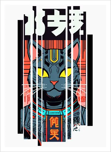 Futuristische Neonkatze