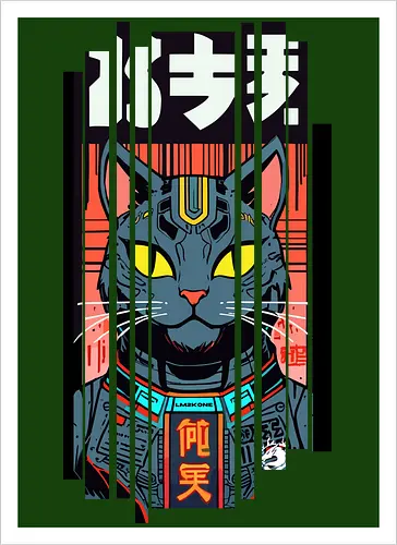 Futuristische Neonkatze