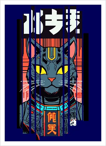 Futuristische Neonkatze