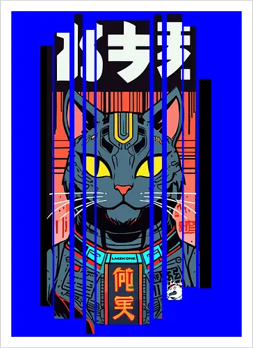 Futuristische Neonkatze
