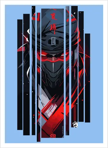 Dunkler Kanji-Ninja