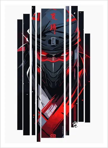 Dunkler Kanji-Ninja