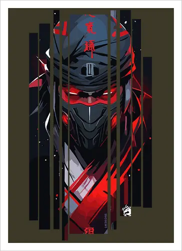 Dunkler Kanji-Ninja
