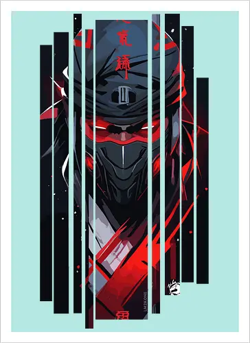 Dunkler Kanji-Ninja