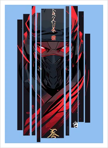 Dunkelroter Ninja