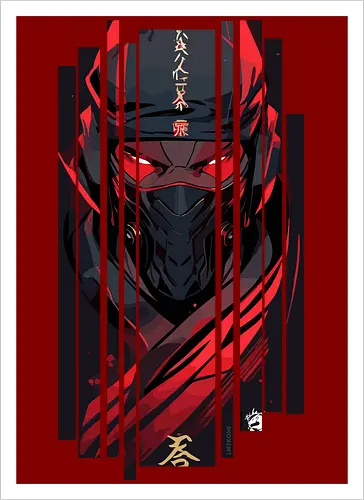 Dunkelroter Ninja