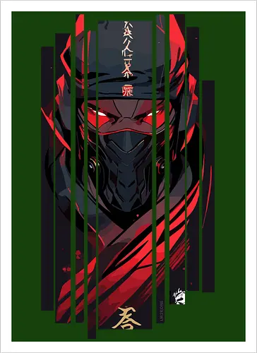 Dunkelroter Ninja