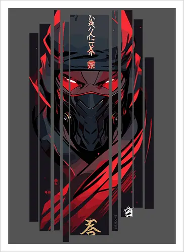 Dunkelroter Ninja