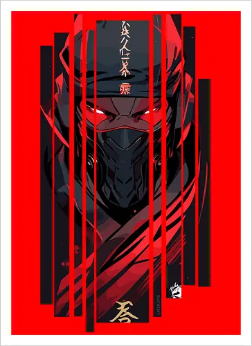 Dunkelroter Ninja