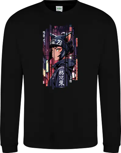 Cyborg-Mädchen-Katze