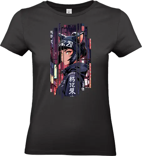 Cyborg-Mädchen-Katze