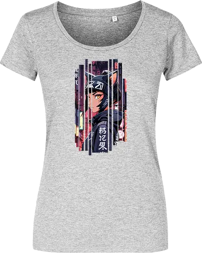 Cyborg-Mädchen-Katze