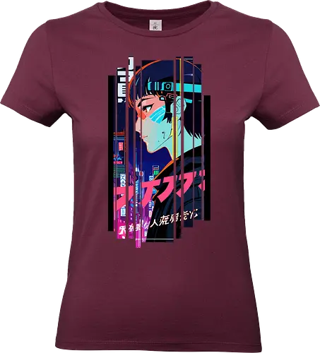 Cyborg Frau Futuristisch - Japan, Mädchen, indisch, lm2kone, cool, neueste, Popart, Pop Art, japanisch, amerikanisch, indisch, futuristisch, Kanji, Frau, ästhetisch, Sonnenuntergang, großartig - Standard T-Shirt (Women)