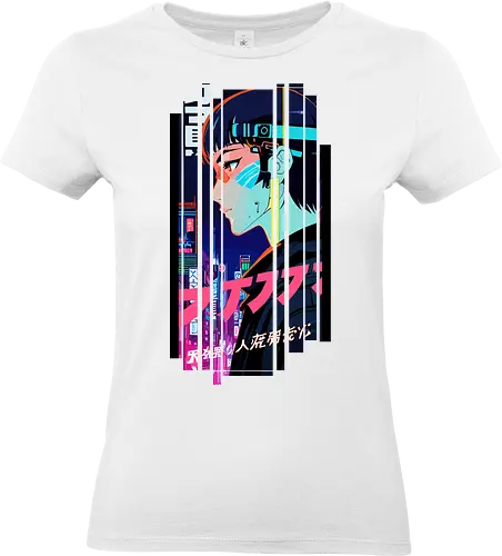 Cyborg Frau Futuristisch - Japan, Mädchen, indisch, lm2kone, cool, neueste, Popart, Pop Art, japanisch, amerikanisch, indisch, futuristisch, Kanji, Frau, ästhetisch, Sonnenuntergang, großartig - Standard T-Shirt (Women)