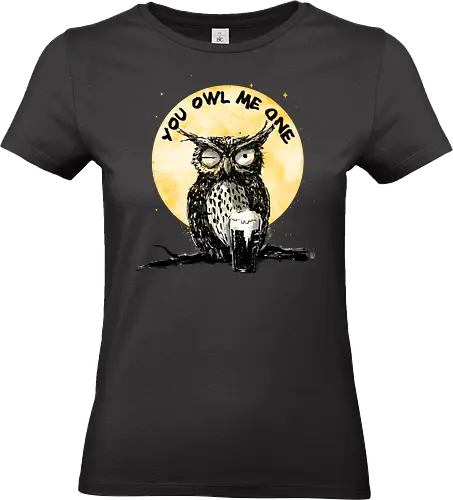 You owl me one - owl, funny, joke, play on words, beer - Standard T-Shirt (Women)