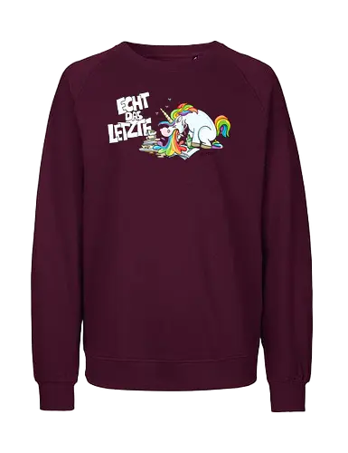 letzte Einhorn - einhorn, unicorn, fantasy, regenbogen, letzte - Fairtrade Sweatshirt
