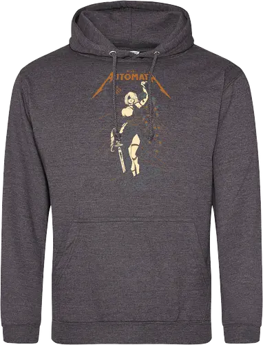Automata: Autojustice - aesthetic, metal anime, metal album, 2b, lady of justice, Automata, parody, funny, humor, anime, waifu, game, ps, manga - Standard Hoodie