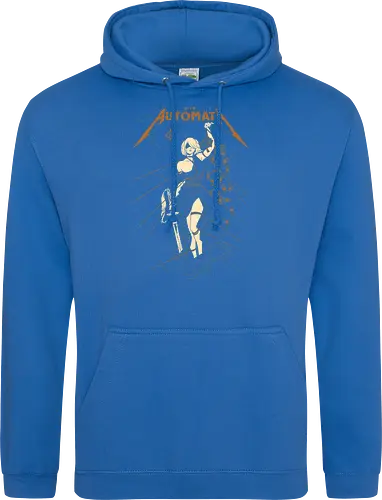 Automata: Autojustice - aesthetic, metal anime, metal album, 2b, lady of justice, Automata, parody, funny, humor, anime, waifu, game, ps, manga - Standard Hoodie