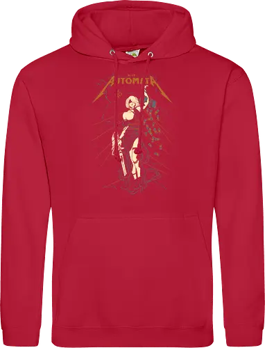 Automata: Autojustice - aesthetic, metal anime, metal album, 2b, lady of justice, Automata, parody, funny, humor, anime, waifu, game, ps, manga - Standard Hoodie