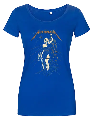 Automata: Autojustice - aesthetic, metal anime, metal album, 2b, lady of justice, Automata, parody, funny, humor, anime, waifu, game, ps, manga - Women T-Shirt