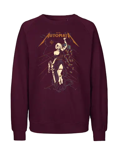Automata: Autojustice - aesthetic, metal anime, metal album, 2b, lady of justice, Automata, parody, funny, humor, anime, waifu, game, ps, manga - Fairtrade Sweatshirt