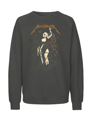 Automata: Autojustice - aesthetic, metal anime, metal album, 2b, lady of justice, Automata, parody, funny, humor, anime, waifu, game, ps, manga - Fairtrade Sweatshirt