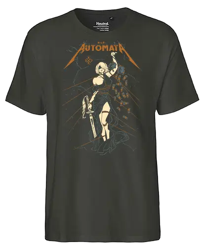 Automata: Autojustice - aesthetic, metal anime, metal album, 2b, lady of justice, Automata, parody, funny, humor, anime, waifu, game, ps, manga - Fairtrade T-Shirt