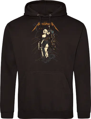 Automata: Autojustice - aesthetic, metal anime, metal album, 2b, lady of justice, Automata, parody, funny, humor, anime, waifu, game, ps, manga - Standard Hoodie