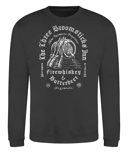 Vintage Grunge Beer and Whiskey - typography, streetwear, grunge, street style, urban, vintage beer, witch, drunk, drink, beer, whiskey, vintage design, retro, wizard, broomstick, magic - Sweatshirt