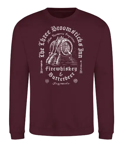 Vintage Grunge Beer and Whiskey - typography, streetwear, grunge, street style, urban, vintage beer, witch, drunk, drink, beer, whiskey, vintage design, retro, wizard, broomstick, magic - Sweatshirt
