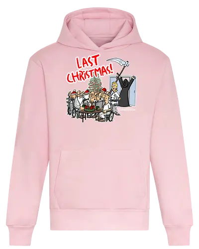 Last Christmas! - last christmas, Tod, totaberlustig, sensenmann, seniorenheim, wham, weihnachten, schwarzer humor, cartoon - Heavyweight Hoodie