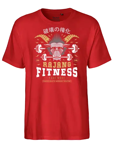 Rajang Fitness - wyvern, felyne, rise, wilds, furious rajang, pukei pukei, monster, world, gamer, gaming, video games, iceborne, palico - Fairtrade T-Shirt
