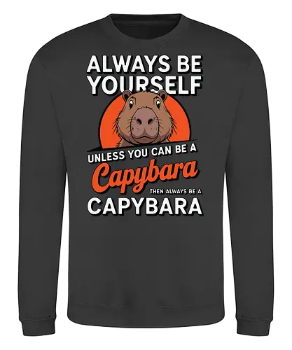 capybara then always be a capybara - capybara, motivational, humor, text, illustration, animal, quote, individuality, cute - Sweatshirt