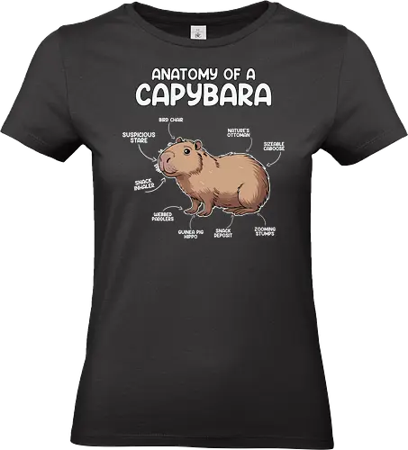 capybara anatomy - capybara, anatomy, humorous, educational, labels, animal, nature, whimsical, fun, learning - Standard T-Shirt (Women)
