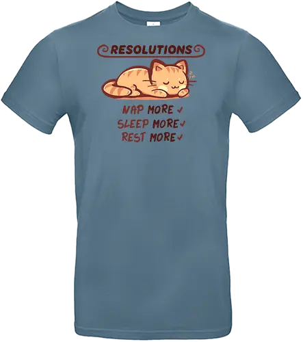 Resolution to Sleep - Auflösungen, lustige Katze Auflösung, niedliche schlafende Katze, kawaii Katze, adorable tabby, fauler Tag Katze, resolutions, funny cat resolution, cute sleeping cat, kawaii cat, adorable tabby, lazy day cat - Standard T-Shirt