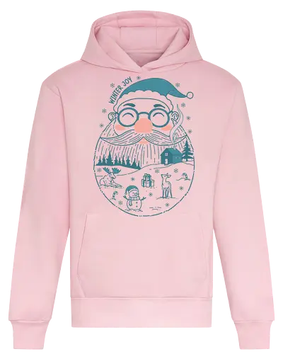 Winter Joy - winter joy, winter, merry Christmas, Christmas, Christmas holidays, holiday, xmas, santa claus, snowflakes, snowman - Heavyweight Hoodie