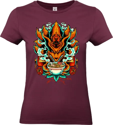 power of ramen  - ramen, noodles, food, mystic, japanese, ninetails, fox, kitsune, anime, manga - Standard T-Shirt (Women)