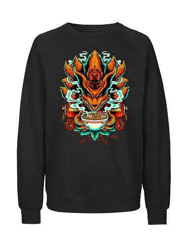 power of ramen  - ramen, noodles, food, mystic, japanese, ninetails, fox, kitsune, anime, manga - Fairtrade Sweatshirt