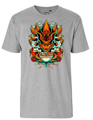 power of ramen  - ramen, noodles, food, mystic, japanese, ninetails, fox, kitsune, anime, manga - Fairtrade T-Shirt