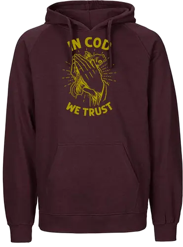 in cod we trust  - pray, love, catch, religious, trust, tattoo, cod, fish, fishing - Fairtrade Hoodie