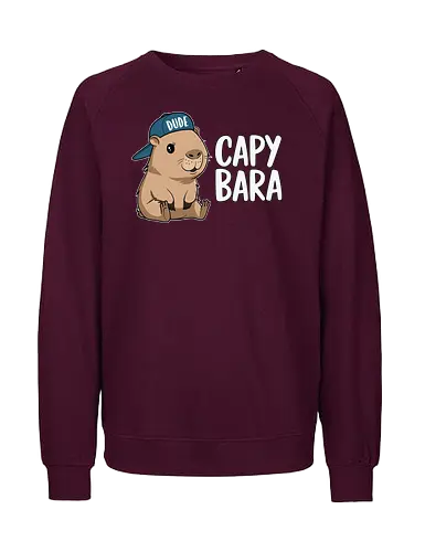 CAPYBARA - capybara, cartoon, cap, dude, design, playful, animal, cute - Fairtrade Sweatshirt
