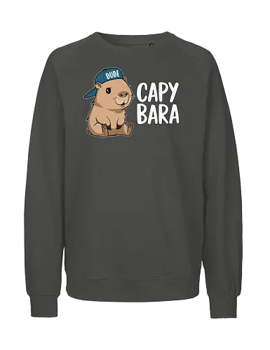 CAPYBARA - capybara, cartoon, cap, dude, design, playful, animal, cute - Fairtrade Sweatshirt