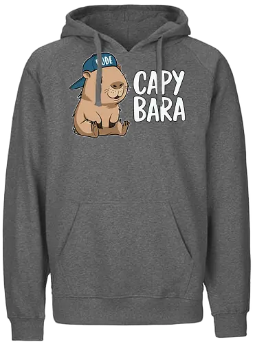 CAPYBARA - capybara, cartoon, cap, dude, design, playful, animal, cute - Fairtrade Hoodie