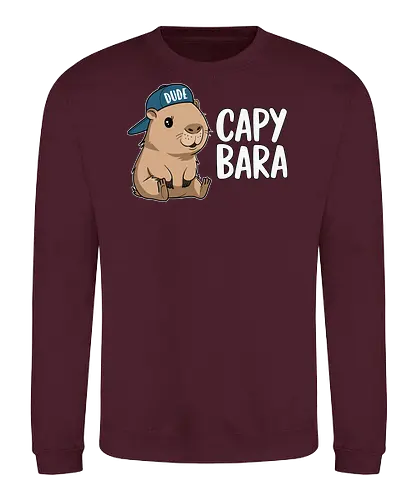 CAPYBARA - capybara, cartoon, cap, dude, design, playful, animal, cute - Sweatshirt
