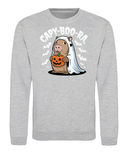 CAPY-BOO-RA - capybara, ghost, pumpkin, halloween, bats, cute, costume, spooky, playful - Sweatshirt