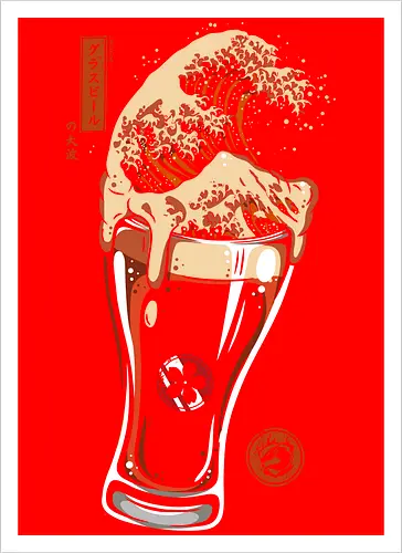 Die große Welle des Bierglases