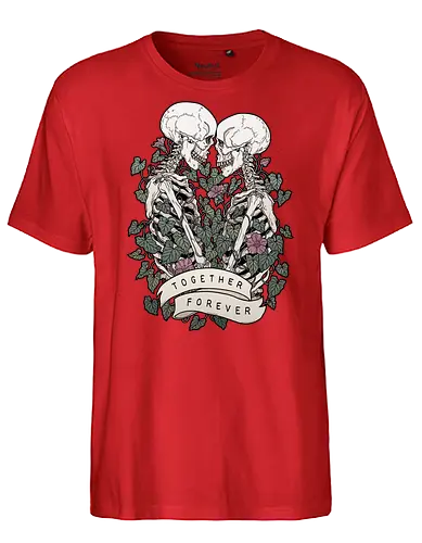 Together Forever - love, Skelett, skull - Fairtrade T-Shirt